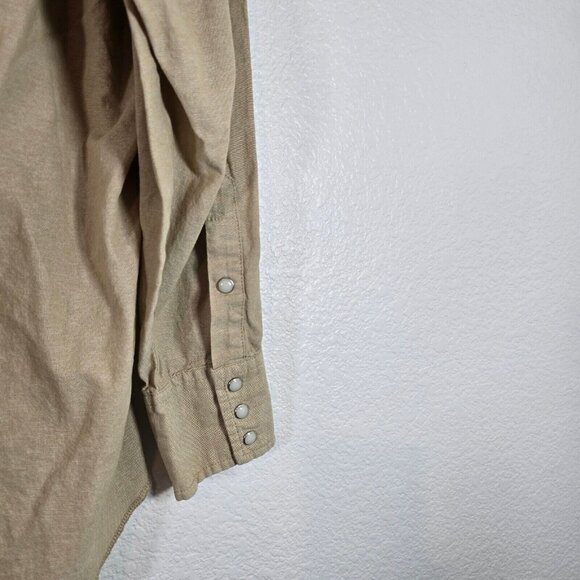 Wrangler Pearl Snap Button Up Shirt Men 1X Western Vintage Tan Horse Country - Picture 11 of 14
